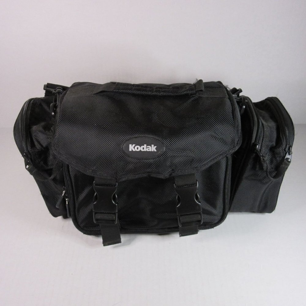 Kodak Camera Bag Black Padded Shoulder Strap Exterior Pockets Travel